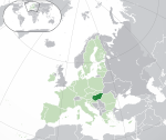 ヨーロッパにおけるハンガリーの地図