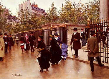 Jean Béraud, Sortant de la Madeleine, Paris, localisation inconnue.