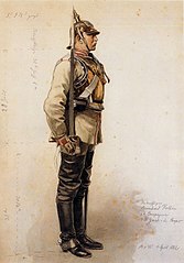 Preußischer Garde du Corps im Koller und blankem Halbharnisch, 1871