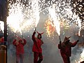 Cabalgata del fuego en las Fallas de Valencia.