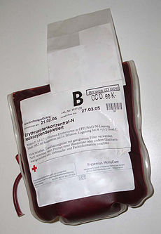 0.5 - 0.7公升胶袋包含压积红细胞于枸橼酸盐、磷酸盐、血糖和腺嘌呤（CPDA）溶液中