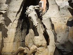 Detalle de la Fuente de los Cuatro Ríos, de Bernini (1651).