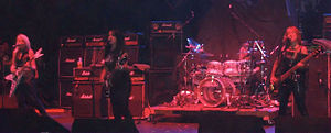 Girlschool playing live in London in 2009