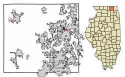 Location of McCullom Lake in McHenry County, Illinois.