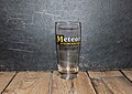 Vieux verre à bière "Meteor La célèbre bière d'Alsace".