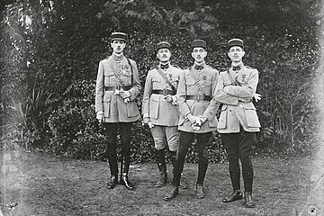 Les frères Charles, Jacques, Xavier et Pierre de Gaulle au sortir de la Grande Guerre.