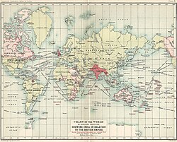 The British Raj in relation to the British Empire in 1909