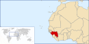 Peta Guinea dalam Afrika.