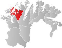 Lage der Kommune in der Provinz Finnmark