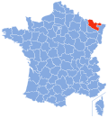 Positionnement géographique du département de la Moselle en France