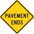 W8-3 Pavement ends