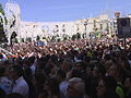 People gathering in the Piazza for the annual "Festa Della Madonna"