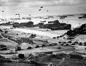 D-Day landings: WC-54 in the left foreground.