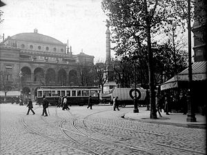 La place du Châtelet pendant la Première Guerre mondiale.