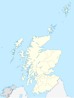 Mapa konturowa Szkocji, na dole znajduje się punkt z opisem „Greenock”