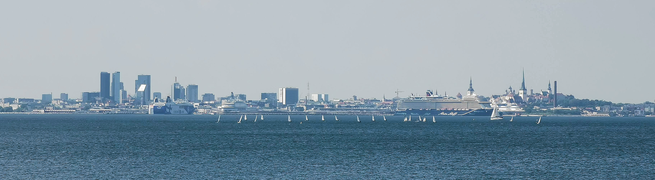 Tallinn Bay and skyline of the city centre (2021)