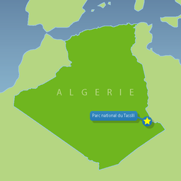 Tassili avmerkt på kart over Algerie.