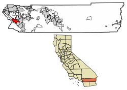 Location of Lake Elsinore in Riverside County, California