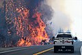 The Carr Fire on July 26, 2018, the day that it would produce an firewhirl with winds equivalent to an EF3 tornado.