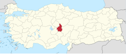 Nevşehir'in Türkiye'deki konumu