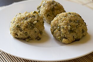 Italian crab fish balls with quinoa