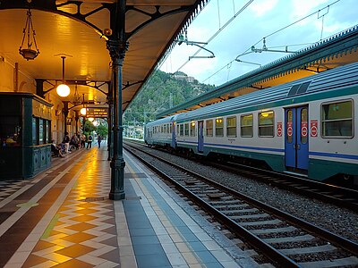 Il regionale 12736 alla stazione di Taormina Giardini Naxos, 26 settembre 2020.