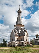 Dormition church, a tent on a baptismal base. Varzuga (Murmansk region).