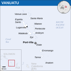 Location of Vanuatu