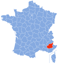 Location o Alpes-de-Haute-Provence in Fraunce