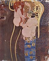 Густав Клімт. Бетховенський фриз. Настінна картина в Будинку сецесіону, 1902