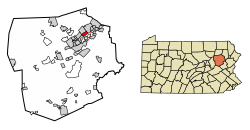 Location of Wyoming in Luzerne County, Pennsylvania