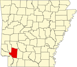 Karte von Hempstead County innerhalb von Arkansas