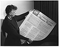 Image 18Eleanor Roosevelt and the Universal Declaration of Human Rights (1948)—Article 19 states that "Everyone has the right to freedom of opinion and expression; this right includes freedom to hold opinions without interference and to seek, receive and impart information and ideas through any media and regardless of frontiers." (from Freedom of speech)