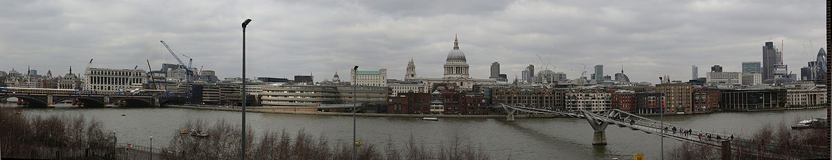 Panorama set fra Tate Modern med Saint Paul's Cathedral i midten.