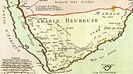 Franse kaart van Arabia Felix uit 1787.