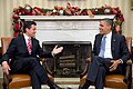 Image 4U.S. President Barack Obama and Mexican President-Elect Enrique Peña Nieto during their meet at the White House following Peña Nieto's election victory. (from History of Mexico)