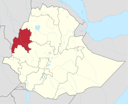 Bản đồ Ethiopia thể hiện vùng Benishangul-Gumuz