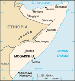 Mogadišo na mapě