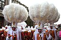 The Gilles wearing their hat with ostrich feathers on Shrove Tuesday