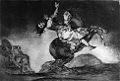 15. Francisco de Goya, Femme enlevée par un cheval, 1816-1823, eau-forte et aquatinte[19].