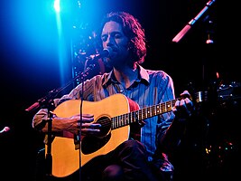 Jason Boesel playing a solo set in Los Angeles