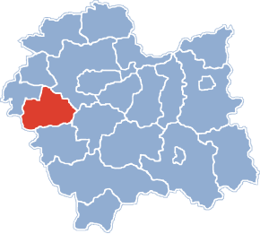 Poziția județului în voievodatul Polonia Mică