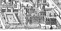 Depiction on Merian map of Paris, 1615