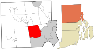 Location in Providence County and the state of Rhode Island.