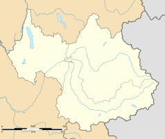 Mapa konturowa Sabaudii, blisko lewej krawiędzi znajduje się punkt z opisem „Domessin”