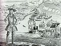 Image 38Bartholomew Roberts was the pirate with most captures during the Golden Age of Piracy. He is now known for hanging the governor of Martinique from the yardarm of his ship. (from Piracy)