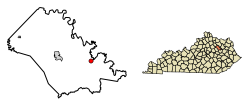 Location of Salt Lick in Bath County, Kentucky.