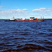 Ferry across the Ob river