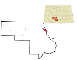 Location of Mandan, North Dakota