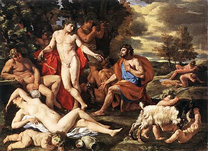 Midas y Baco, de Poussin